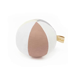 Мяч мягкий текстильный Ratatam "Baby Pink", бежевый с розовым, 10 см